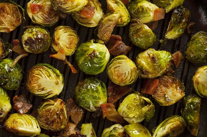 Roasted Brussels sprouts with bacon